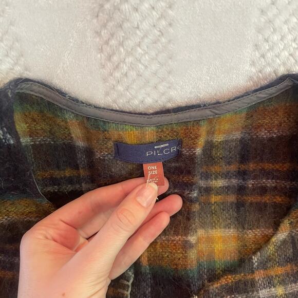 new pilcro plaid sweater open front vest one size - Picture 4 of 5